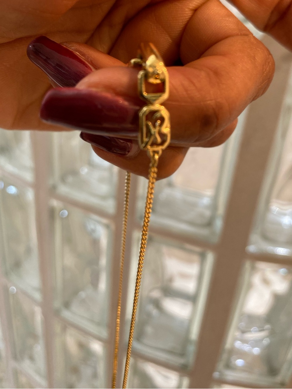 LOW START Nina Ricci Gold & Silver Plated Pendant w/ Crystal Accents, Gold Chain - Picture 7 of 9